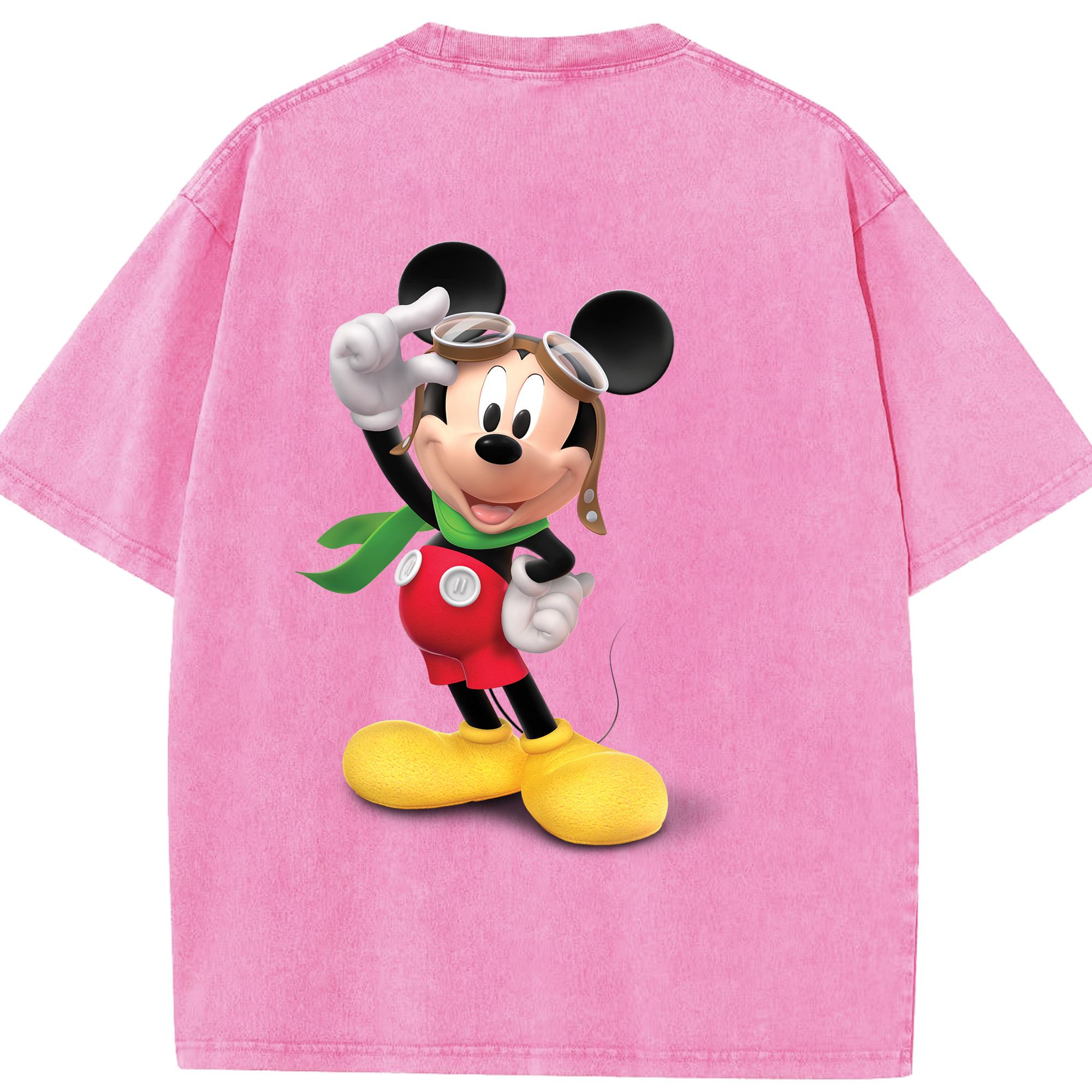 （画像用） ミッキーマウス Mickey Mouse 綿100% ヴィンテージ風 半袖Tシャツ（背面プリント）
